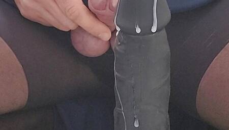 Squirting on a bigger dildo