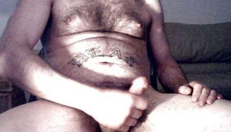 Hairy Tony Bear lubes up and lets go of my load