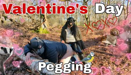 Valentine's Day Pegging in the Woods Surprise Woodland Public Femdom FLR Bondage BDSM FULL VIDEO Strapon Strap On