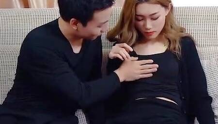 Tattooed Asian skinny young slut with small boobs and petite body have a hardcore sex with her boss