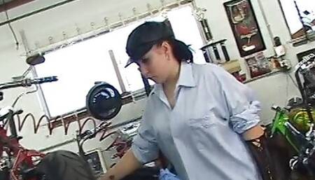 Hot white biker girls fuck a black guy