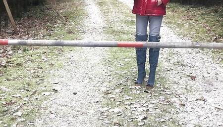 Outdoor with shiny Boots