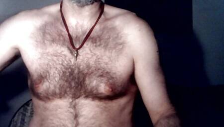 Hairy Tony Bear load wank jerking cum