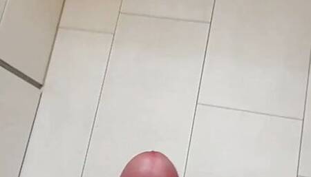 Wanking on female toilet