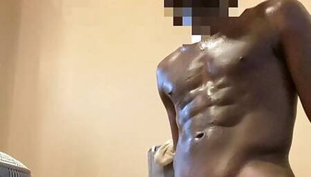 BBC sweaty stroking with cumshot