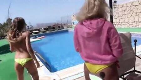 Having Fun the Nailed Game by the Pool