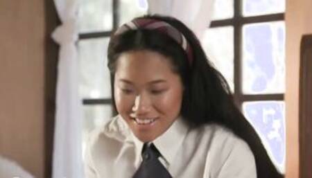 New Sensations - 18 Asian College chick Bimbo Alona Bloom Sucks Big Penis