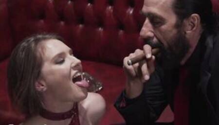 New Sensations - Gigantic Cock BONDAGE Dominant Pounds Ashley Lane Deep Throat Gagging