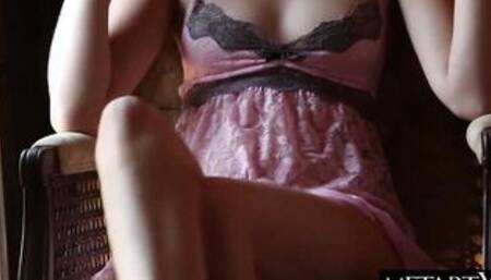 beauty blonde 18 yo plunges her finger bang deep in her plump vagina