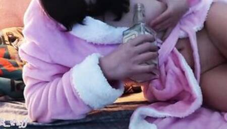 I sat on the bottle and collected my juice into it - amateur Lalli_Puff