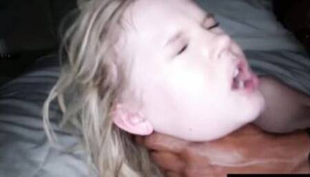 BLACKEDRAW Petite Blonde Coco squirts all over Isiah's big black cock