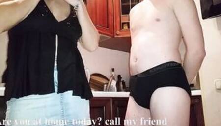 Stepmom into a miniskirt seduced her stepson for a oral sex, because this is Alina Tumanova