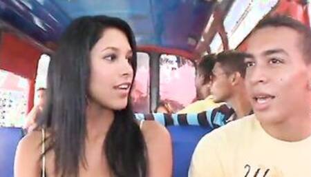 CULIONEROS - Young Colombian Goddess Boards A Bus & Gets Banged!