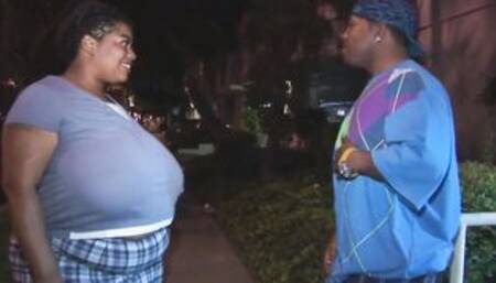 Black thug fucks gigantic fat baby mamma from the hood