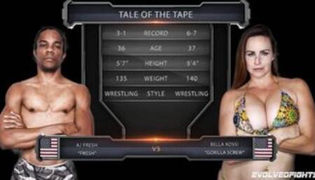 Bella Rossi Prevails Over Aj Fresh, Makes Him Worship Her Muscles and Grinds Her Cunt On His Face