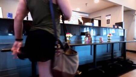 4K - Milf miniskirt malfunction into outdoors