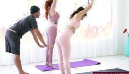 FuckAnytime - Yoga Coach Fucks Red Head Mom and Her as Freeuse - Penelope Kay, Lauren Phillips