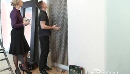 MILF cougar seduces the handyman
