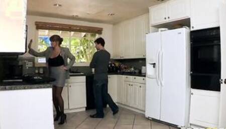 BEAUTY gigantic-tit red bj cougar thot saleswoman fucks client's dick