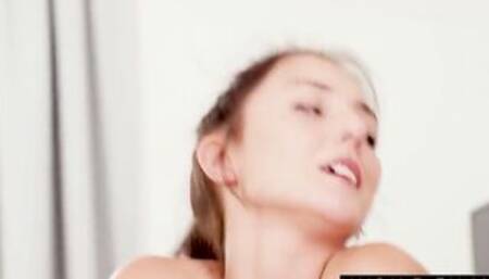 Slender Dark Hair Katy Rose Loves Riding Her Trainers Cock - S1:E18