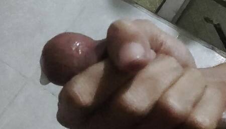Desi guy with big dick fapping and cumming hard for gf on valentine
