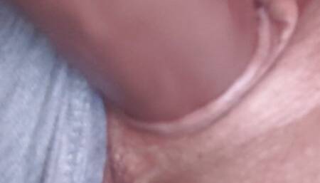 Fucking my pussy with a black toy.  Quick masturbating