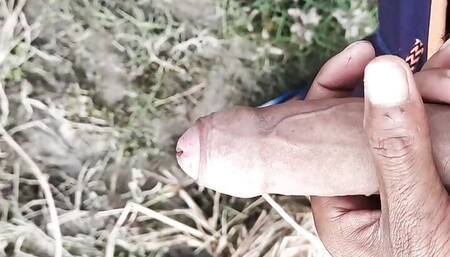 Indian Big Cock Cumming On Pond Side And Masturbation
