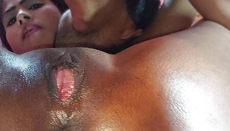 Two guys have anal sex while yaung woman watches and help by fucking them with strapon threesome sex part 2