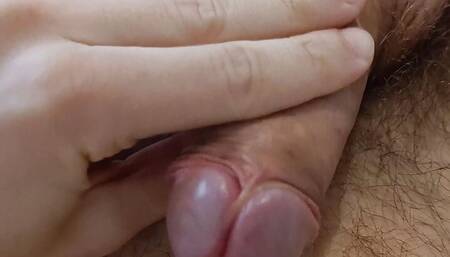 Nico's close up cumshot, teasing uncut cock
