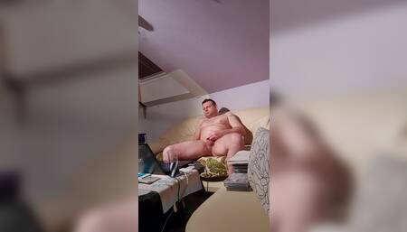Playing around with the cock in front of the laptop and looking at cool pics
