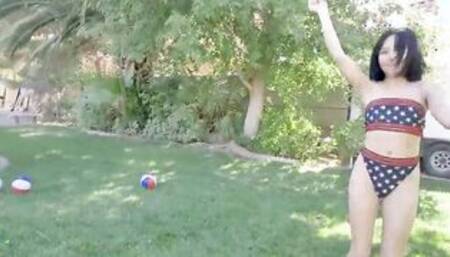 TINY4K Small Thick Vagina Lipped Aria Valencia Wraps Around Gigantic Cock On Labor Day