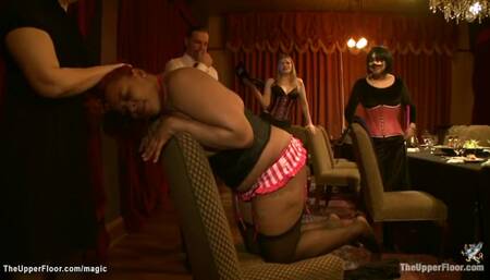 Nerine Mechanique And Huge Boobs - Bound Service Sluts Whipped At Party