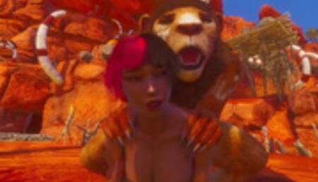 Woman Gets Turned into a Tribal Furry's Slave