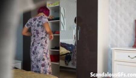 Victoria getting dressed and teasing