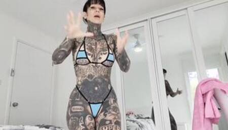 Blue and African Cut Out Micro Bikini Melody Radford