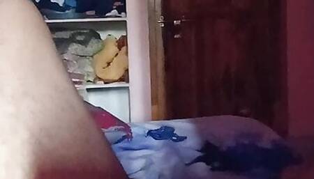 Solo guy Masturbating in bed room