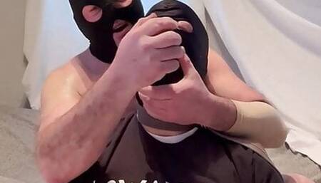 Faggot gagging on alpha's cock and throatpie