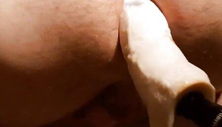 Young Twink with fuckingmachine with big dildo for the first time!