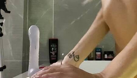 Blone mask girl deep throats dildo leaked- OF MODEL