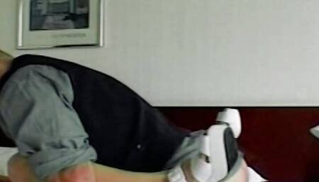A slim blonde chick from Germany enjoys making a cock cum