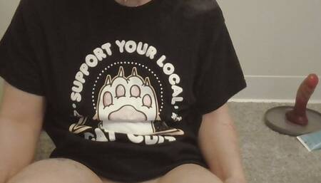 kitty boy and fleshy cock dildo