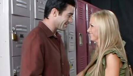 Bae blonde cutie Nikki Benz getting busy inside the WC with her friend's hubby