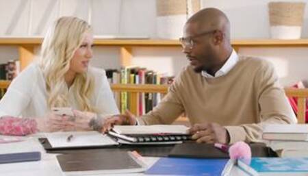 BLACKED Sexsual college girl Bailey can't resist professor's big black cock