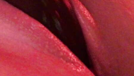 Fucking my pussy with a big dildo