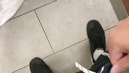 German Boy wanks in Dublin airport shower