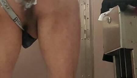 Dildo in my ass in a public restroom in Miami Beach