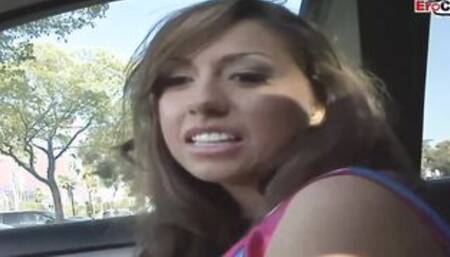 Blonde and dark hair 18 year old lesbians screwed with a double dildo