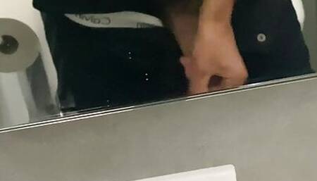 boy is cumming on his nike frees after run