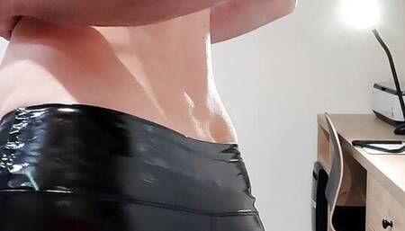 Striptease 7(hot sissy in black latex leggin)