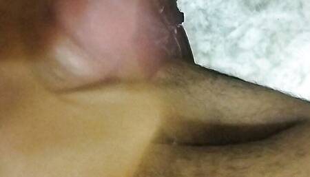 Cumshot in bathroom handjob by self